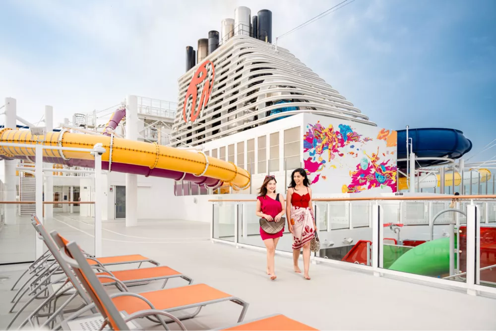 Travellers exploring Cruise Deck